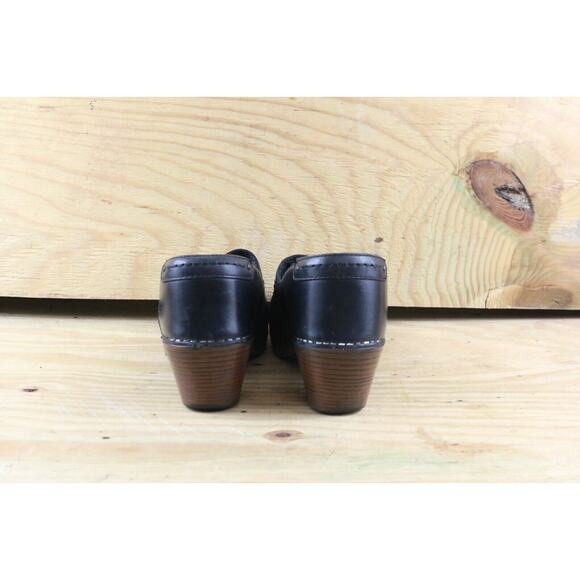 Dansko Clogs 38 Womens Sz 7.5 Mavis Black Shoes Mules Slip on Heels - Picture 3 of 7